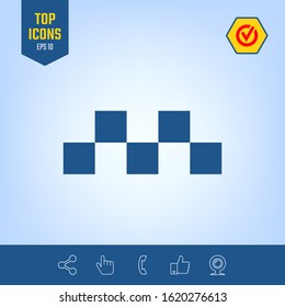 Taxi sign icon - Chequered pattern. Graphic elements for your design