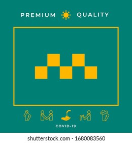 Icono de señalización de taxi - Patrón controlado. Elementos gráficos para el diseño