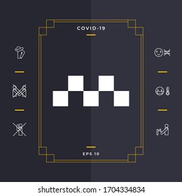 Taxi sign icon - Chequered pattern. Graphic elements for your design