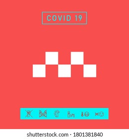 Taxi sign icon - Chequered pattern. Graphic elements for your design