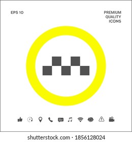 Taxi sign icon - Chequered pattern. Graphic elements for your design