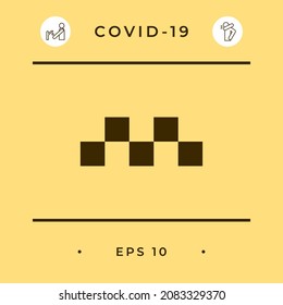 Icono de signo de taxi - Patrón de verificación. Señales y símbolos para su diseño