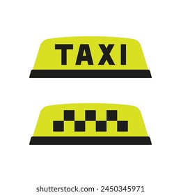 Taxi sign icon. Colored silhouette. Front view. Vector simple flat graphic illustration. Isolated object on a white background. Isolate.
