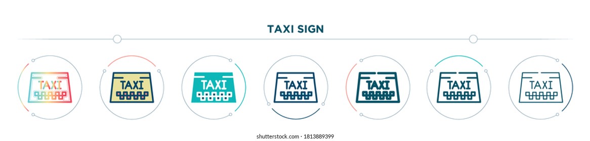 taxi sign icon designed in gradient, filled, two color, thin line and outline style. vector illustration of taxi sign vector icons. can be used for mobile, ui, web
