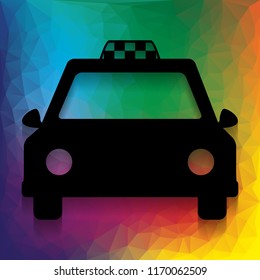 Taxi sign illustration. Vector. Flat style black icon on white.