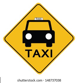 Taxi sign isolated on white