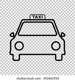 Taxi sign. Line icon on transparent background