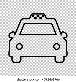 Taxi sign. Line icon on transparent background