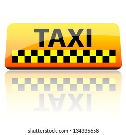 Taxi sign on white background