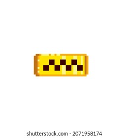 Taxi sign. Pixel art flat style. Icon for websites, logo, web design, mobile app, info grap