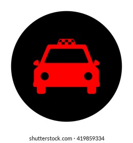 Taxi sign. Red vector icon