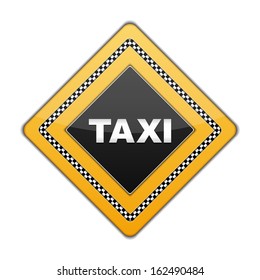 Taxi sign shaped as rhombus, vector eps10 illustration