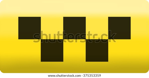 Taxi sign vector patter with black foursquares\
on the yellow background