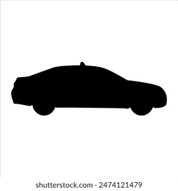 Silueta de taxi aislado sobre fondo blanco. Diseño de Ilustración vectorial de iconos de taxi.