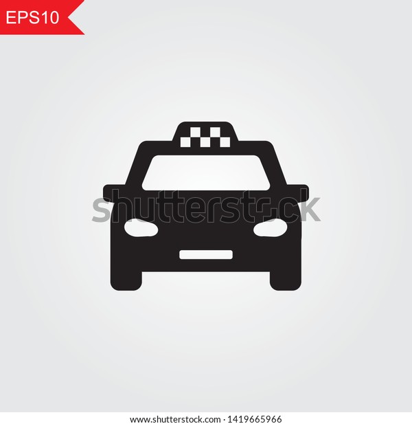 Taxi simple\
black icon. Vector illustration\
eps10.
