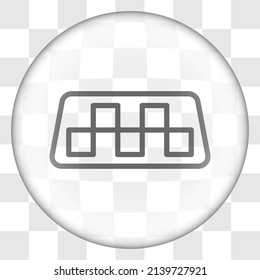 Taxi einfache Symbol Vektor. Flaches Design. Glasknopf auf transparentem Raster.ai