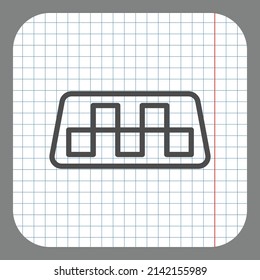 Taxi simple icon vector. Flat desing. On graph paper. Grey background.ai