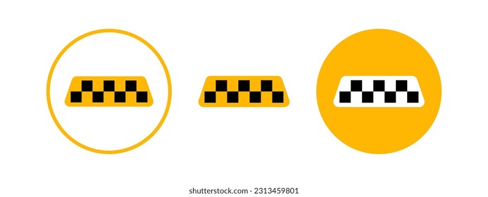 Taxi sing design for any purposes. Black and Yellow button taxi icon.