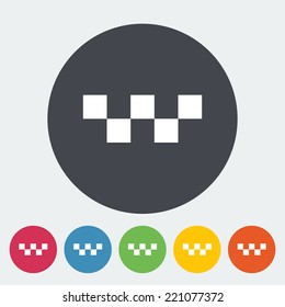 Taxi. Single flat icon on the circle. Vector illustration.