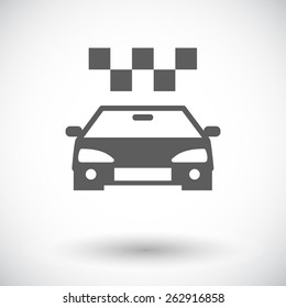 Taxi. Single flat icon on white background. Vector illustration.