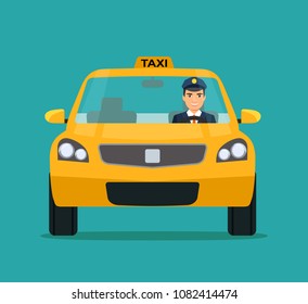 Taxi Driver Yellow Cab Stock Vector (Royalty Free) 724925968