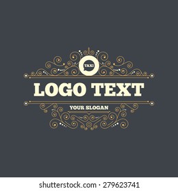 Taxi speech bubble sign icon. Public transport symbol Flourishes calligraphic ornament. Vector