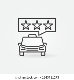 Taxi and Speech bubble with Stars vector concept linear icon or sign