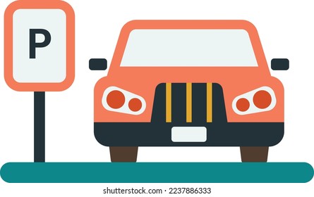 taxi stand illustration in minimal style isolated on background