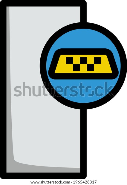 Taxi Station Icon. Editable Bold Outline\
With Color Fill Design. Vector\
Illustration.