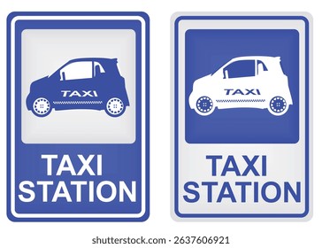 Taxi station sign. vector illustration