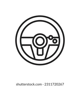 Taxi Steering Wheel Outline Icon Vector Illustration