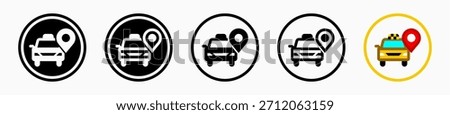 Taxi Stop Location Icons: vector illustration of taxi stand location icons with white background