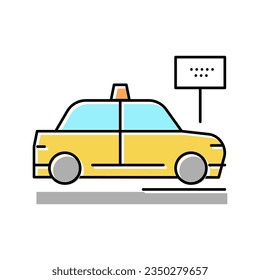 taxi stop motel color icon vector. taxi stop motel sign. isolated symbol illustration