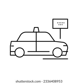taxi stop motel line icon vector. taxi stop motel sign. isolated contour symbol black illustration