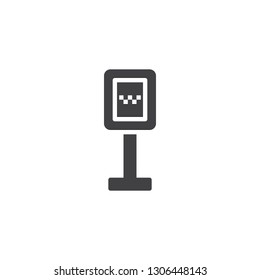 Taxi stop road sign vector icon. filled flat sign for mobile concept and web design. Taxi parking traffic sign simple solid icon. Symbol, logo illustration. Pixel perfect vector graphics