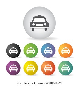 Taxi  symbol  button icon set  