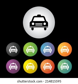 Taxi  symbol  button icon set  