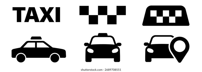 Símbolo de taxi. Icono de Vector de cabina. 