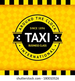 Taxi symbol with checkered background - 02, vector illustration 10eps