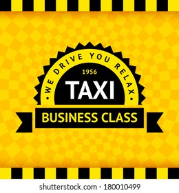 Taxi symbol with checkered background - 07, vector illustration 10eps