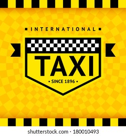 Taxi symbol with checkered background - 08, vector illustration 10eps