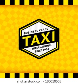 Taxi symbol with checkered background - 09, vector illustration 10eps