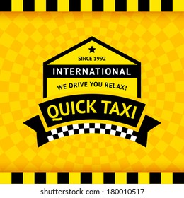 Taxi symbol with checkered background - 12, vector illustration 10eps