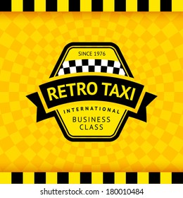 Taxi symbol with checkered background - 17, vector illustration 10eps