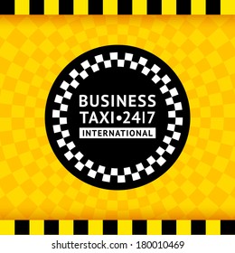 Taxi symbol with checkered background - 19, vector illustration 10eps