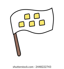 Taxi symbol in doodle style. Vector illustration, isolated on white background