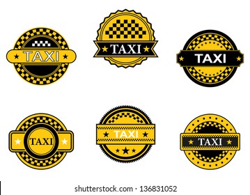 Taxi symbols and signs set for transportation service design, also for emblem or logo template. Jpeg (bitmap) version also available in gallery