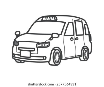 Taxi. Tall wagon. Vehicle. Vector illustration.