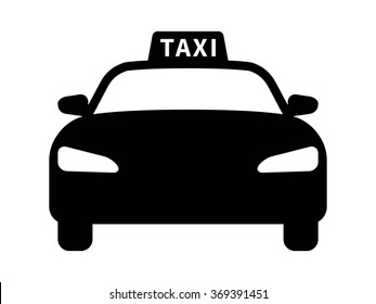 Taxi or taxicab flat vector icon for transportation apps and websites