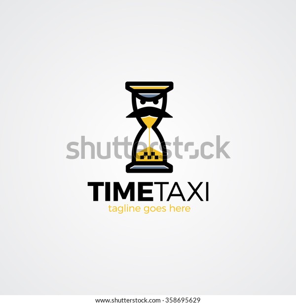 Taxi time logo. Taxi\
character. Taxi men.